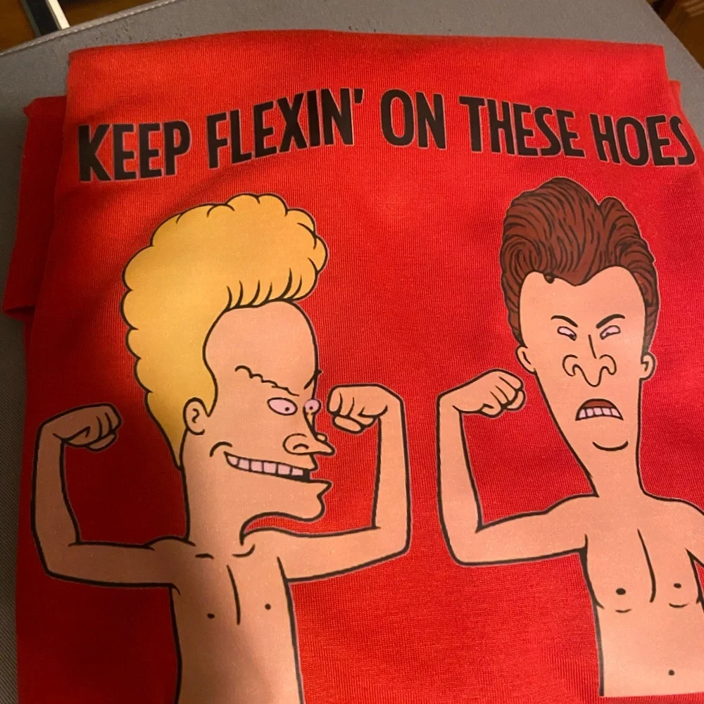 NWT!!  BEAVIS AND BUTTHEAD- FLEXIN ON THESE HOES Tshirt - Picture 6 of 6